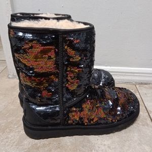 UGGShearling Sequin Embellishments Snow Boots sz 10